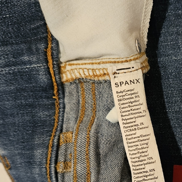 Spanx Seamed Front Wide Leg Retro 1970s style, Vintage Indigo Wash Pull On, L - Picture 9 of 13